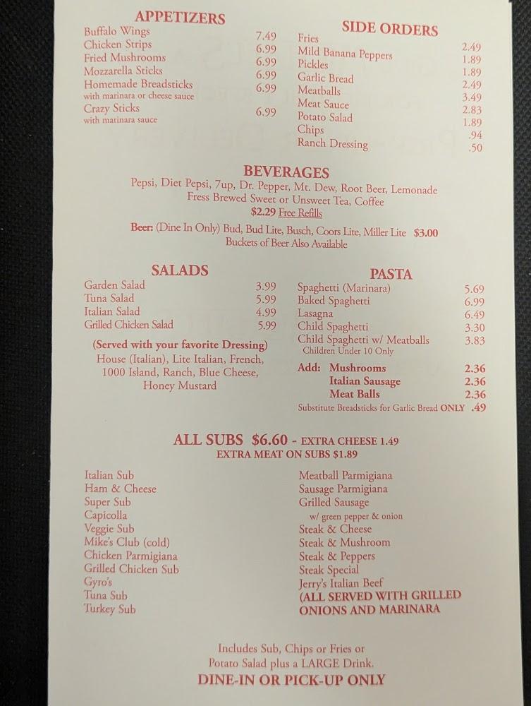 Michael's New York Style Pizza Menu image 1